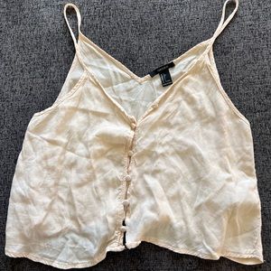 Forever 21 Cream Buttoned Camisole